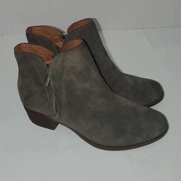 Lucky Brand Brenon Booties Iron Suede Size 6M - Picture 1 of 11
